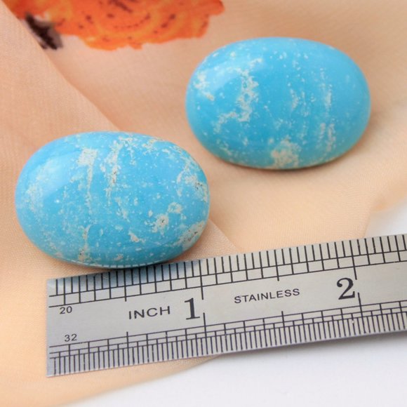 🌹Vintage Glorius sky blue oval shape stud earring - Picture 10 of 15